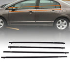 Set of 4 Window Moulding Trim Weather Strips for Honda Civic (2006–2011)