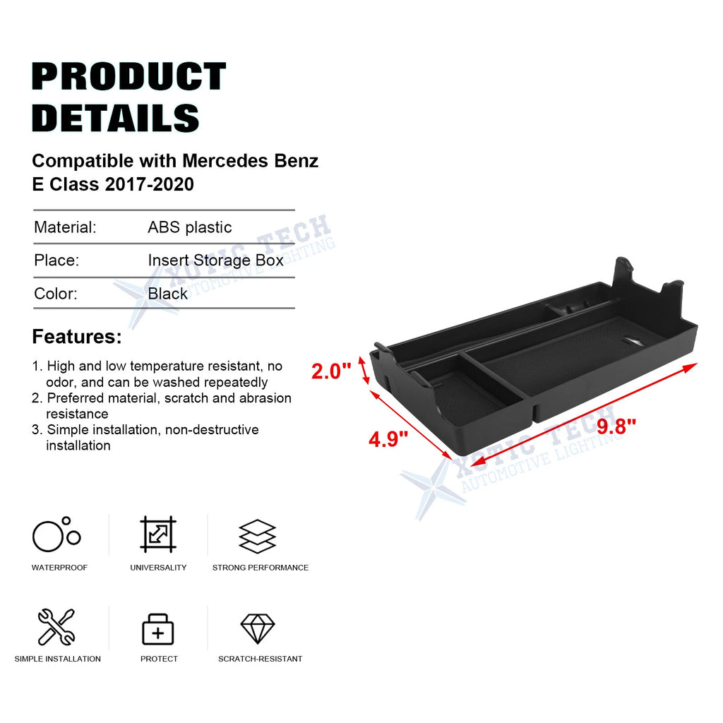 Armrest Box Extra Storage Organizer for Mercedes-Benz E-Class (2017-2020)