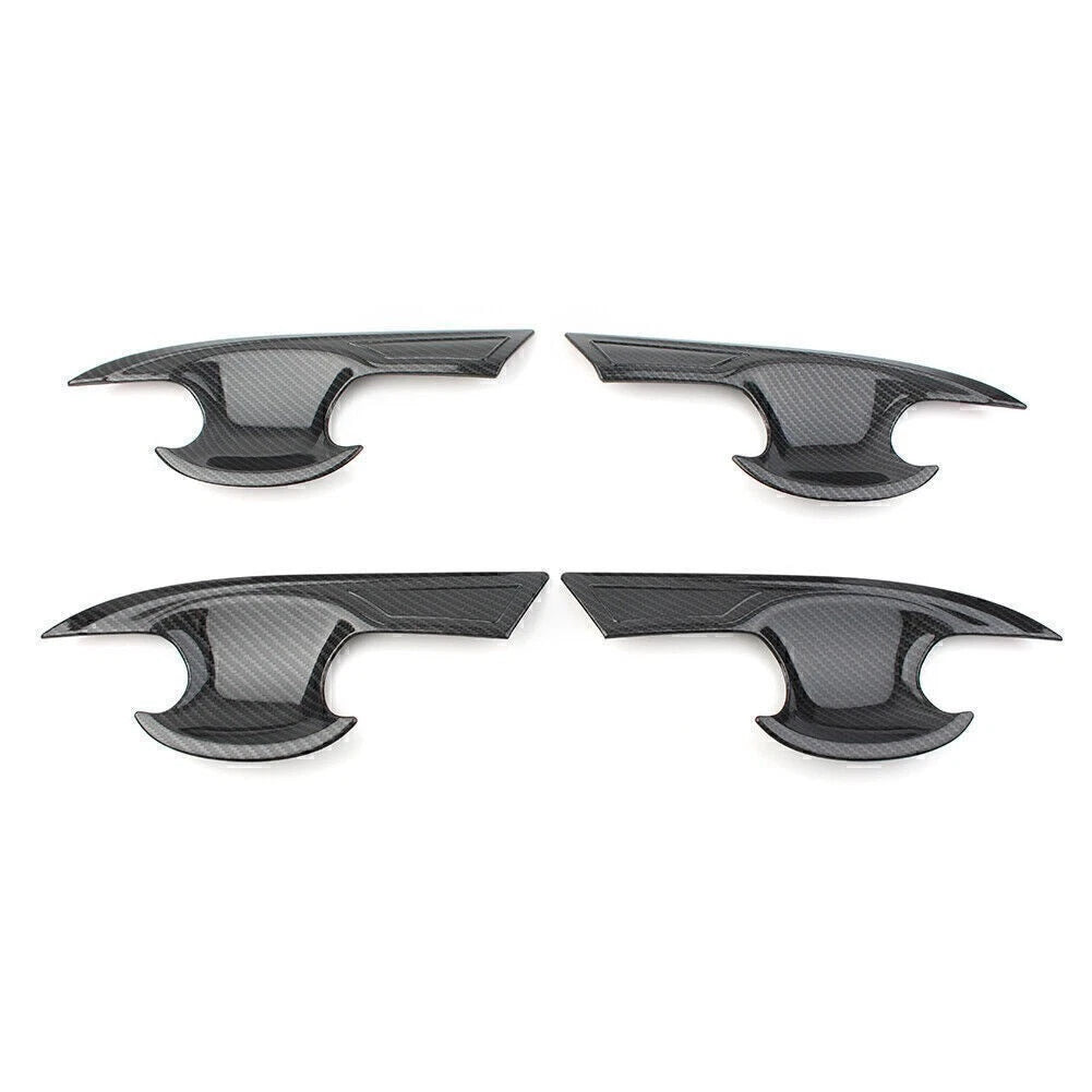 4X Carbon Fiber Door Handle Bowl Cover Trim for Honda Civic (2016–2018)