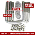 Set of 4 Heavy Duty Steel U Bolts for Boat Trailer (Fits Various Models)