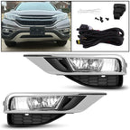 Set of 2 Front Fog Lights for Honda CR-V (2015–2016) w/Switch Wiring