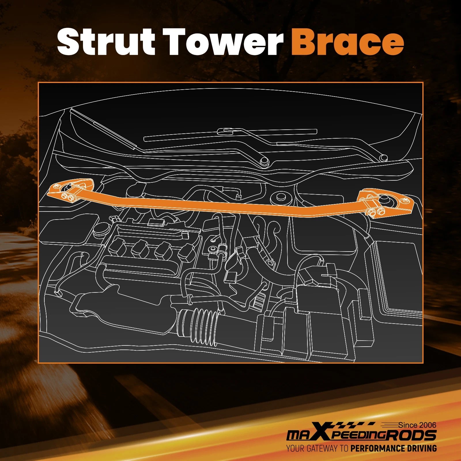 Front Upper Strut Bar Suspension Tower Brace for Mazda 3 (2010–2013)