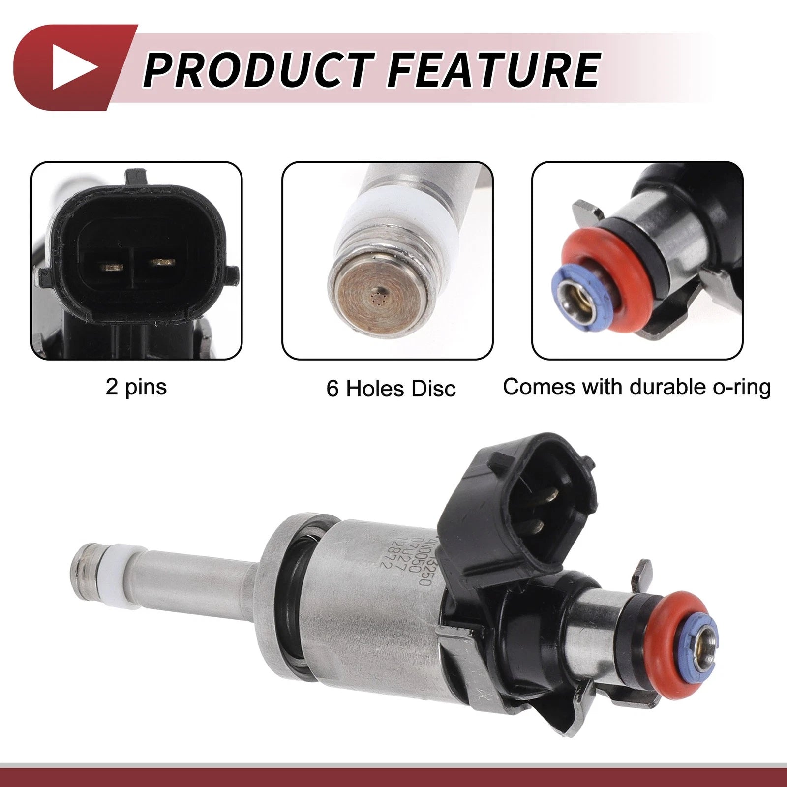 Fuel Injector No.PEAR-13-250 for Mazda 3 Sport (2016–2018) 1 Pc Black