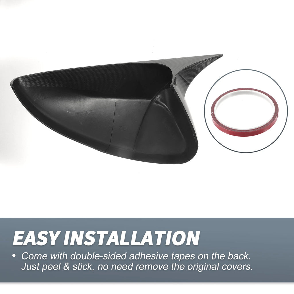 Pair Rearview Mirror Cover Overlay Black Carbon Fiber for Honda Accord (2018–2020) 634149921065