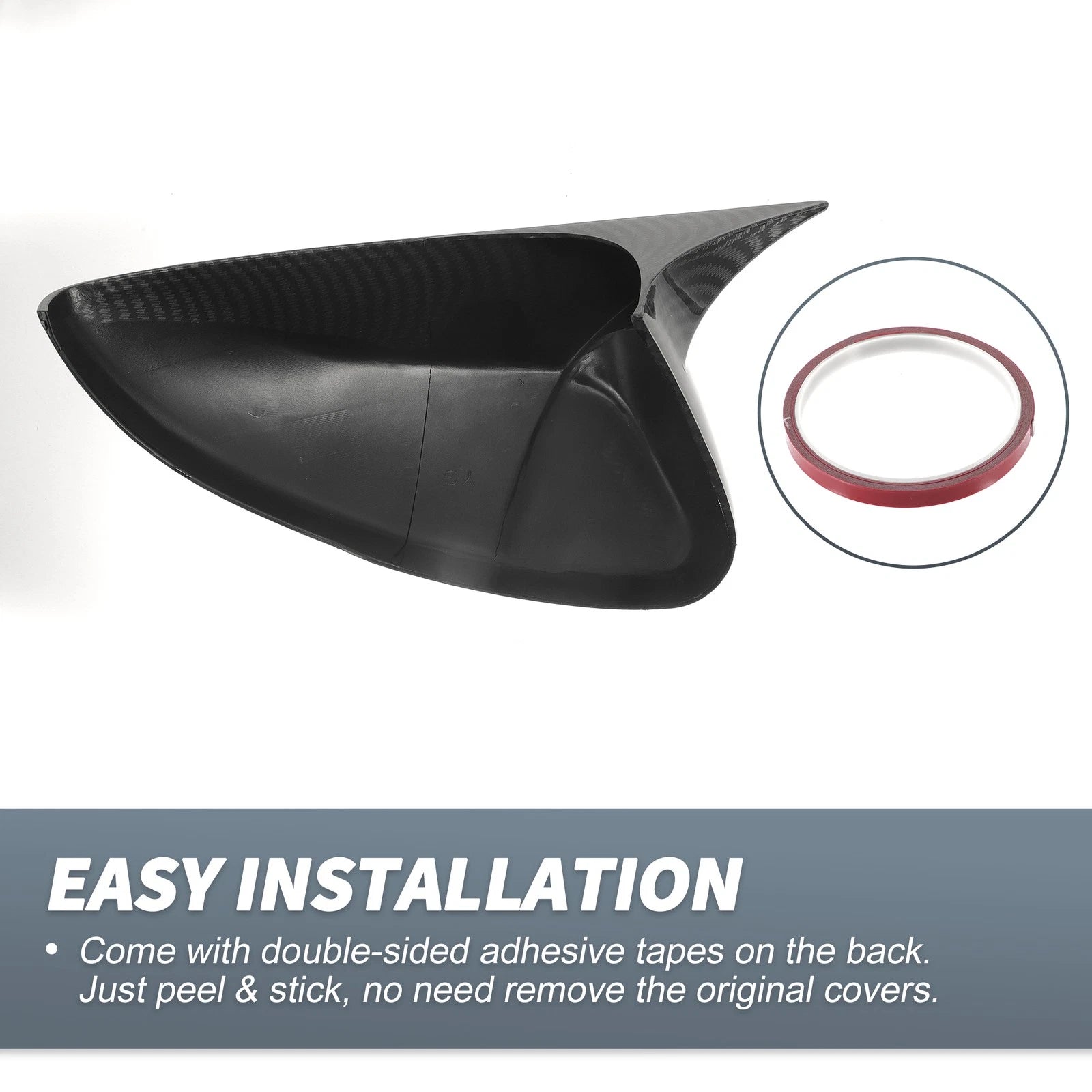 Pair Rearview Mirror Cover Overlay Black Carbon Fiber for Honda Accord (2018–2020) 634149921065