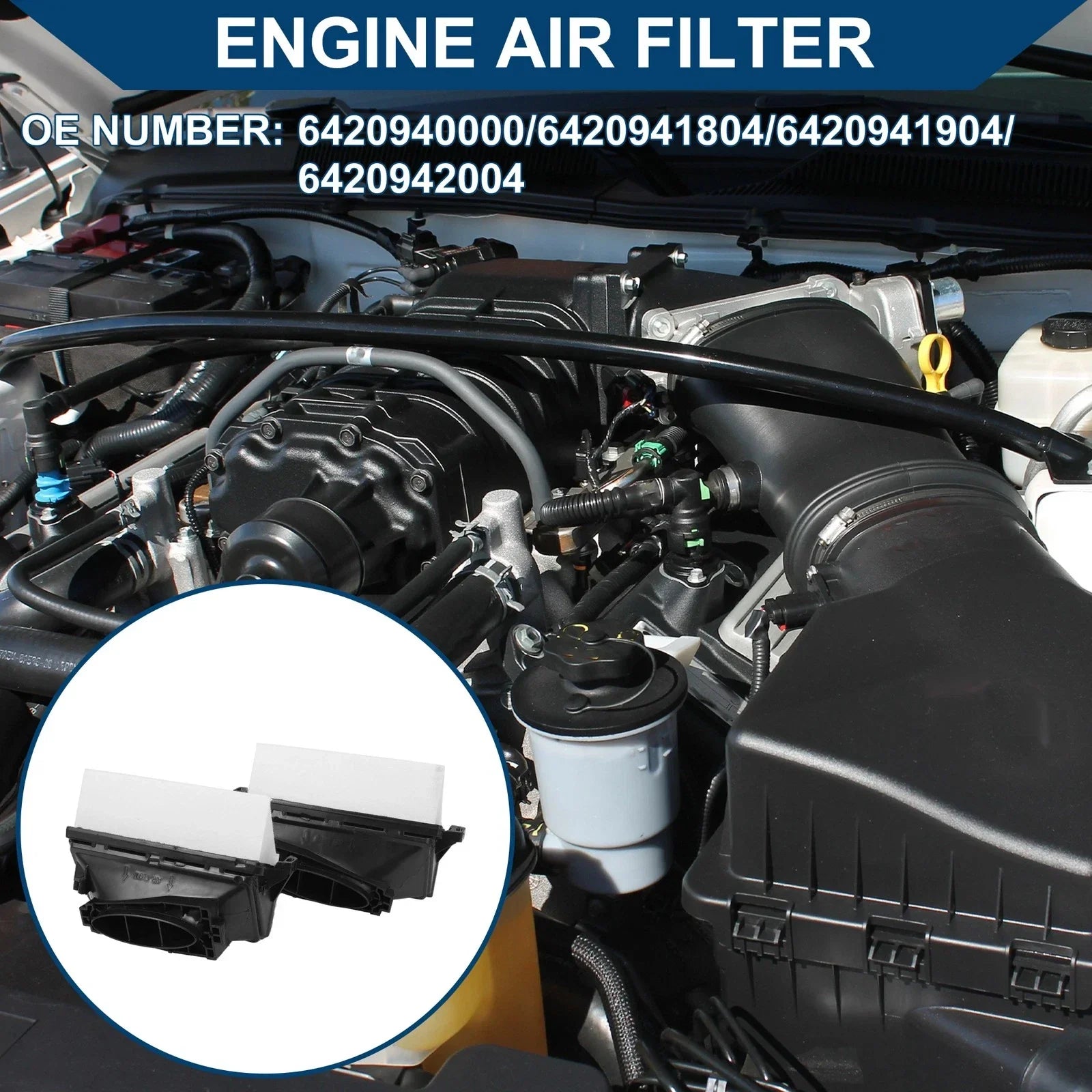 Engine Air Filter for Mercedes-Benz ML350 3.0L (2010-2014) - 1 Pair