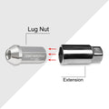 Set of 20 M12X1.5 Silver JDM Closed End Aluminum Wheel Lug Nuts + Extension 25mm