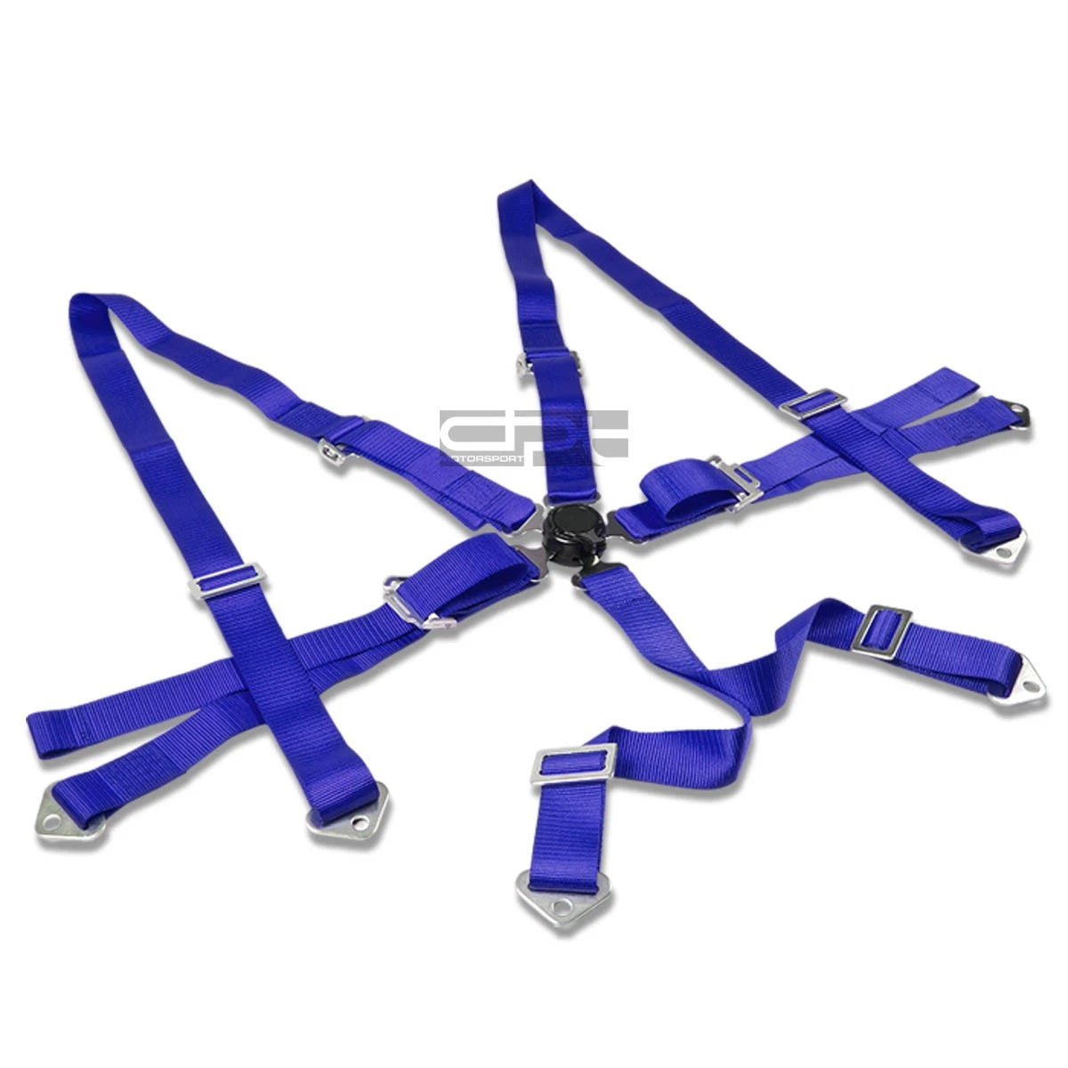 6-Point 2" Blue Nylon Strap Racing Seat Belt Harness Camlock
