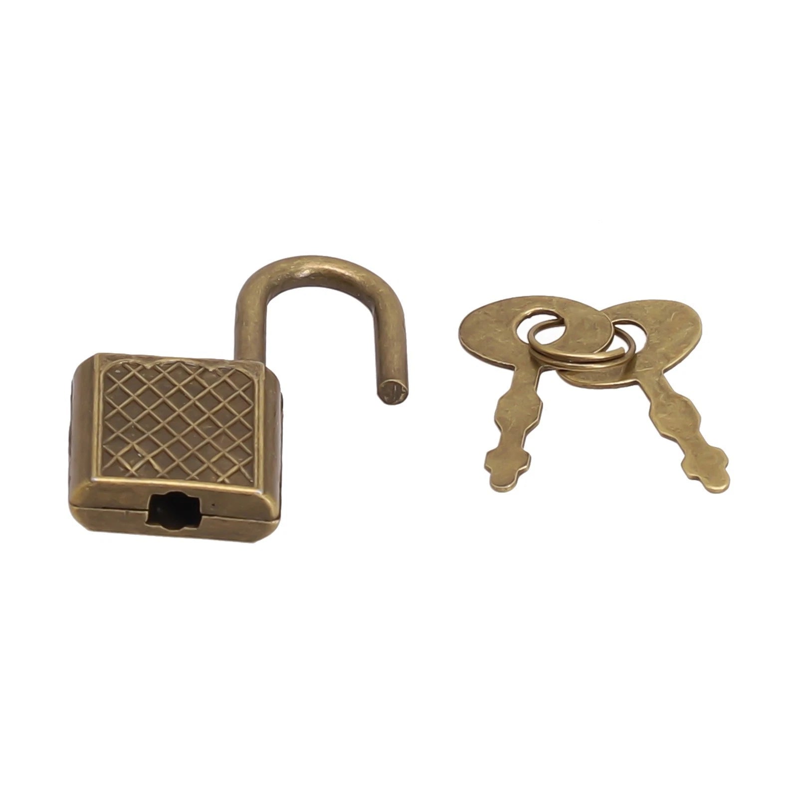 Vintage Padlock with Key for Luggage and Notebook Locking