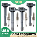 Set of 4 Ignition Coils & Spark Plugs for Honda CR-V 2.4L, Accord 2.0L, Acura TLX, ILX (2015–2020)