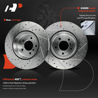 Set of 2 Rear Drilled Brake Rotors for BMW 535i 740i 640i (2011–2016)