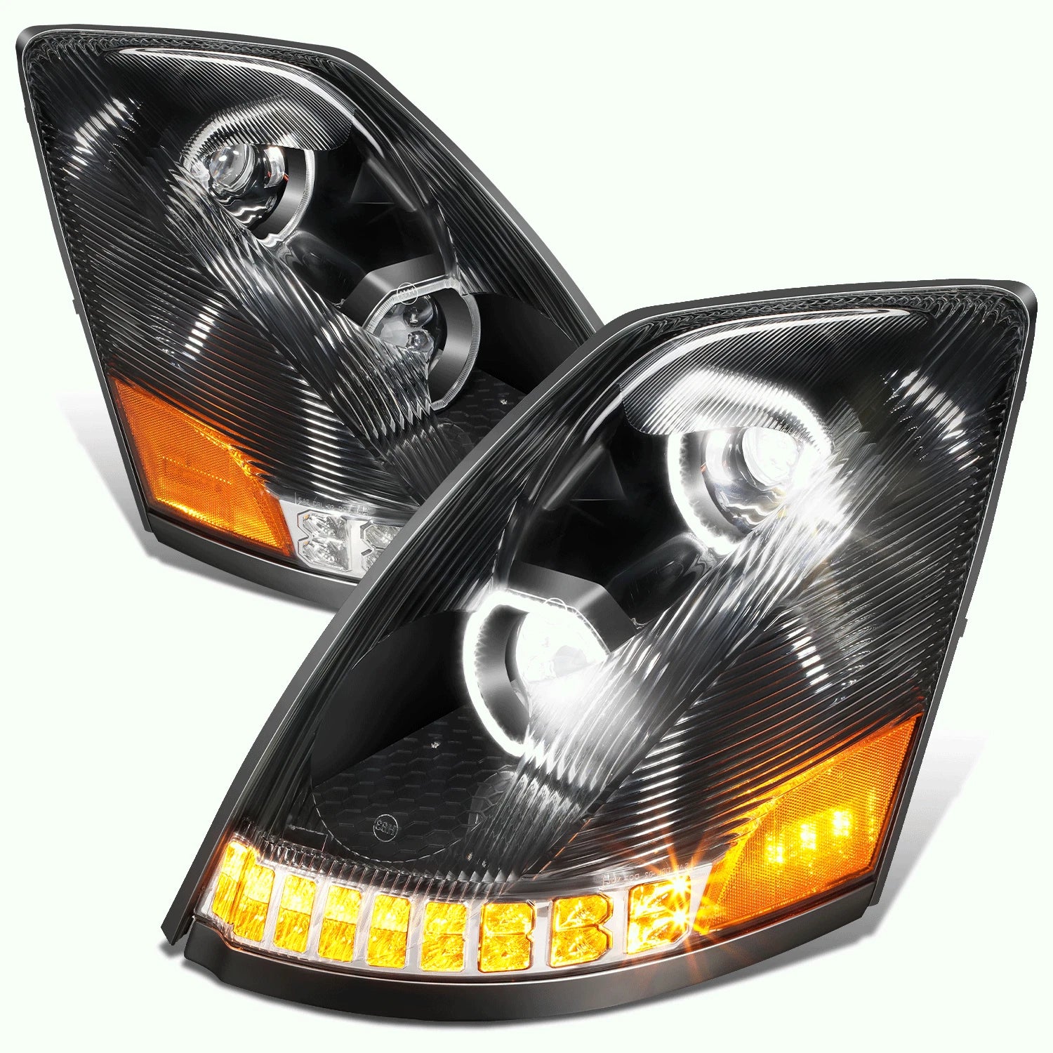 LED DRL + Sequential Turn Signal Headlight for Volvo VN VNL (2004–2018)