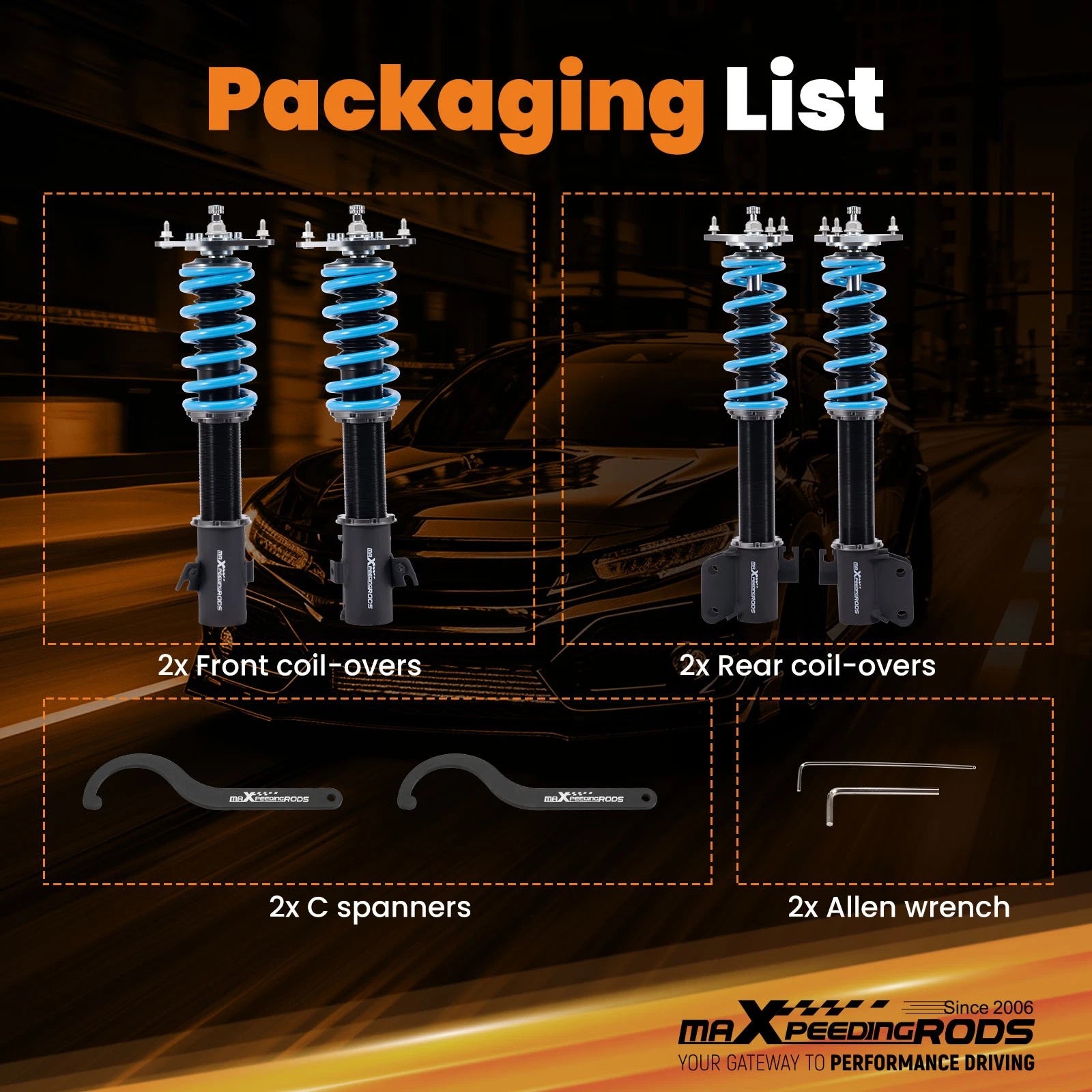 Adjustable Coilovers Kit for Subaru Impreza WRX STI (2005–2007)