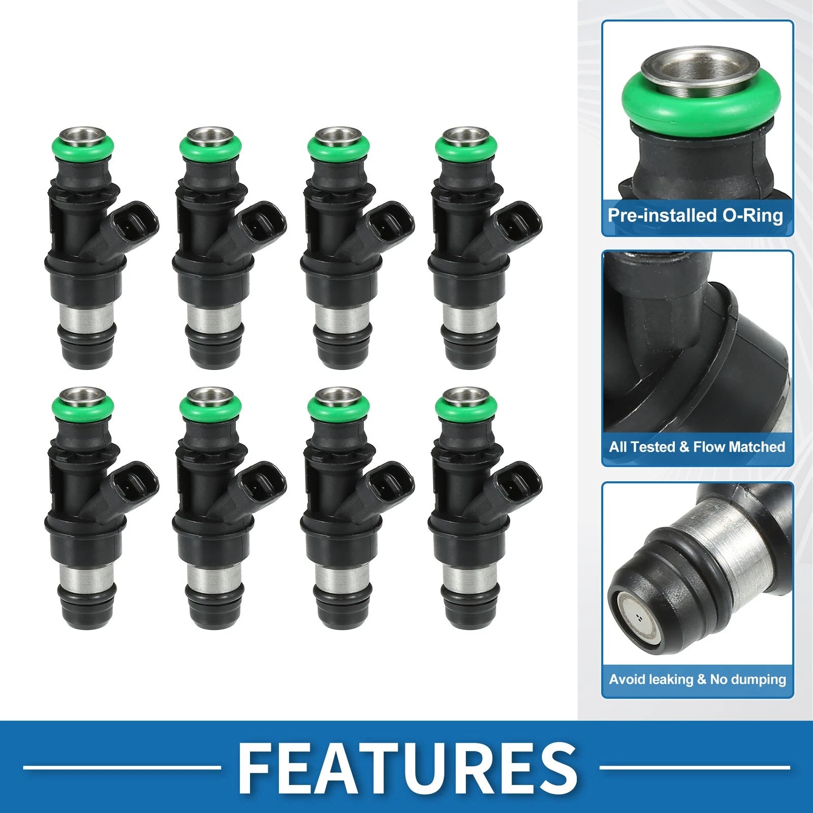 Set of 8 Fuel Injectors No. 25176061 for Chevy Silverado 2500 HD (2001–2006)