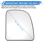 Heated Right Passenger Side Mirror Glass for Ford E150 (2004–2014)
