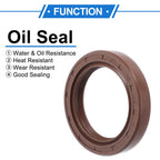 2X Oil Seal Rotary Shaft Seal FKM Rubber 30x42x7mm for Universal 