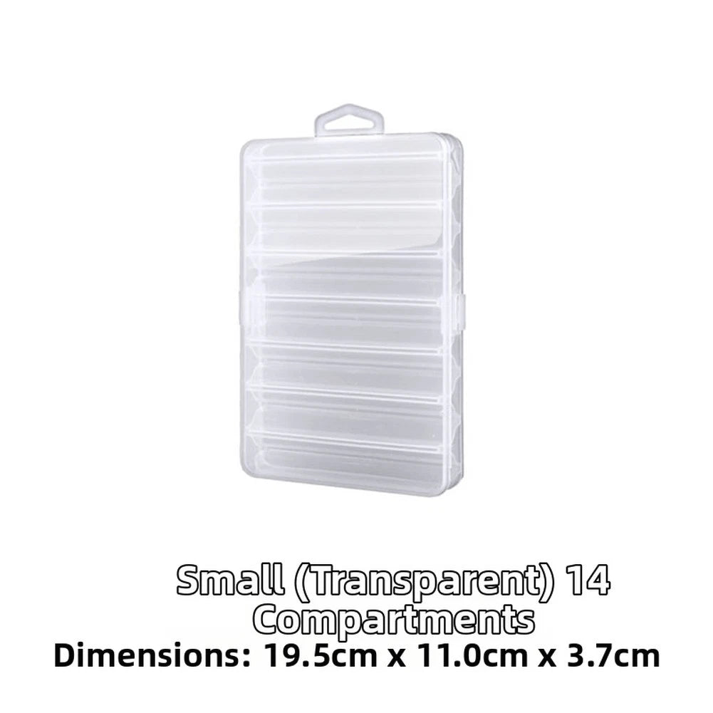 Tackle Box for Fishing - Transparent, 14 Grids, Double Sided, Waterproof