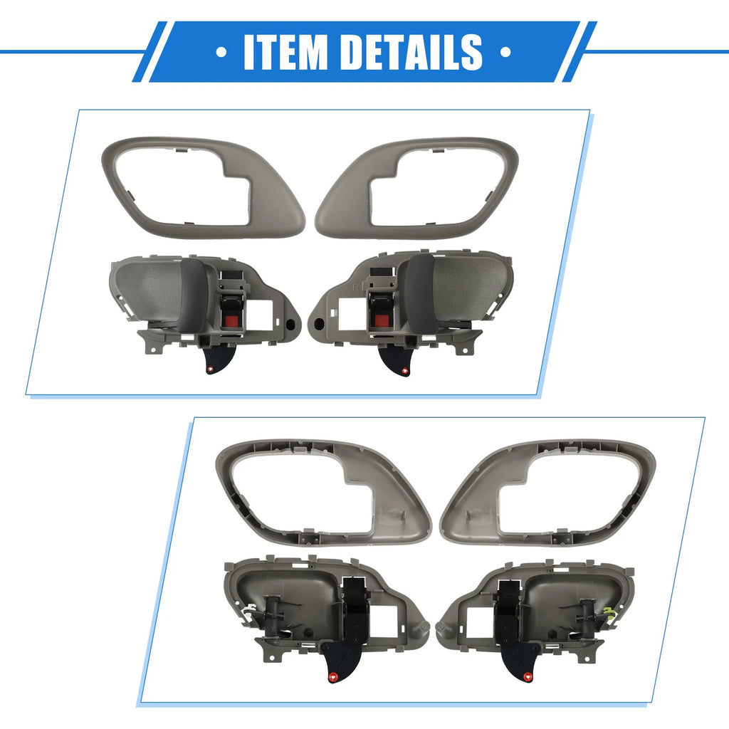 Set of 4 Interior Door Handle and Bezel for Chevy C1500 Suburban (1992–1999)