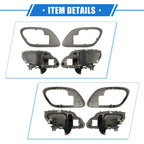 Set of 4 Interior Door Handle and Bezel for Chevy C1500 Suburban (1992–1999)