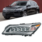LED Headlight Assembly for Acura MDX (2014–2016) Black Clear