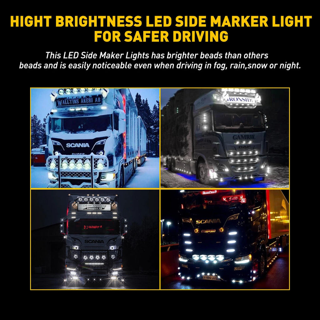 LED Oval Side Marker Lights Clearance Lamp for Truck Trailer