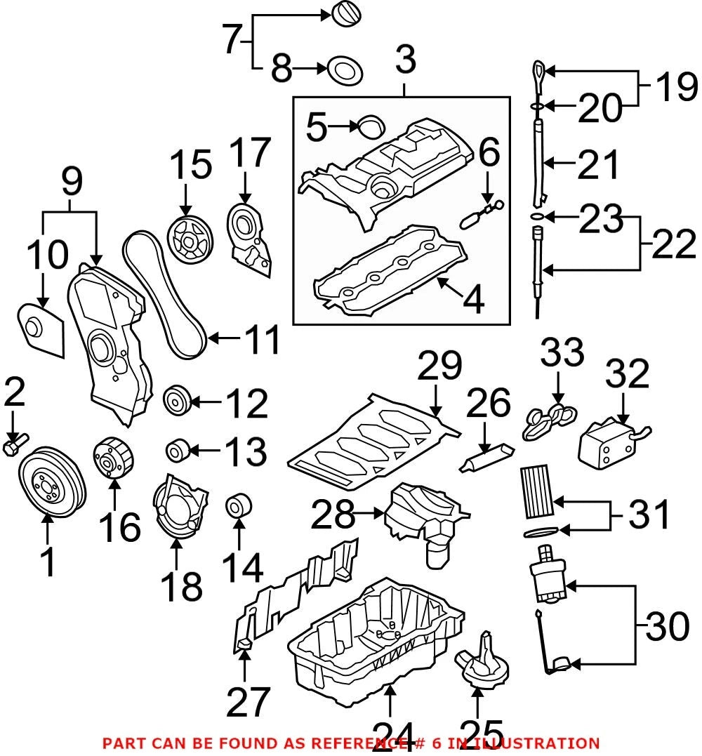 Crankcase Vent Valve Gasket for Audi A3 A4 Volkswagen Eos GTI Passat (OE 7056021)