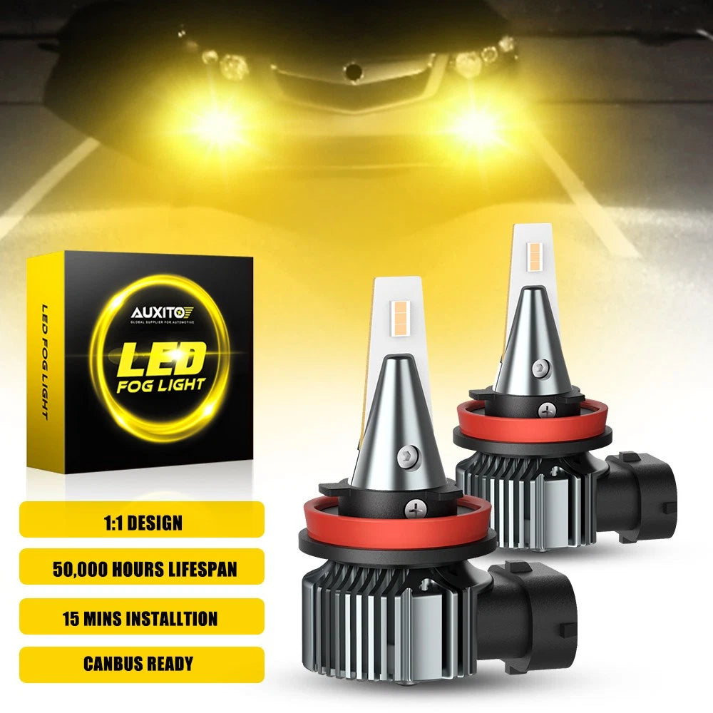 H11/H8 LED Bulbs 3000K Golden Yellow for