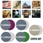 25pcs 3 Inch Hook & Loop Sandpaper Discs 1500 2000 2500 3000 4000 Grit