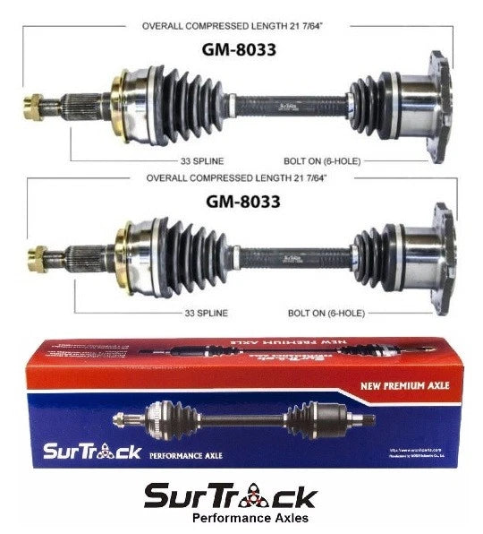 Set of 2 Front CV Axle Shafts for Chevrolet Tahoe K2500 Silverado 1500 (4WD)