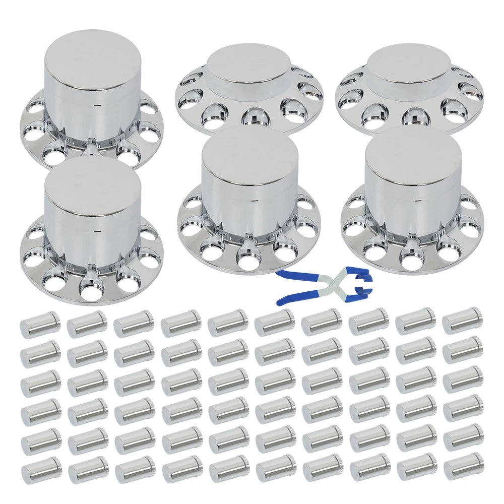 Set of 2 Chrome Front Axle Cover Kits for Make Model