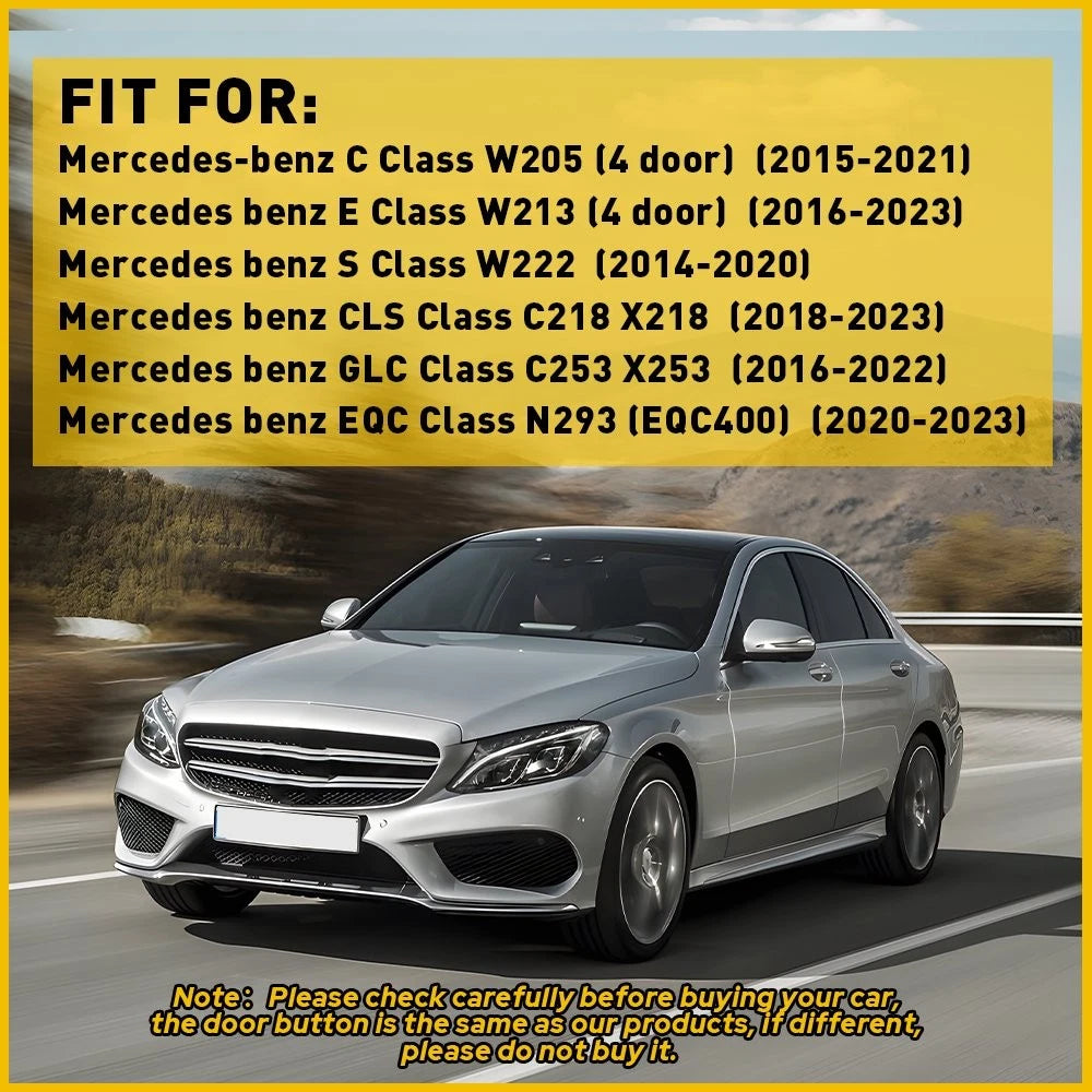 Button Sticker Door Lock Switch Cover for Mercedes Benz W205 W213 X253 (2016–2021)