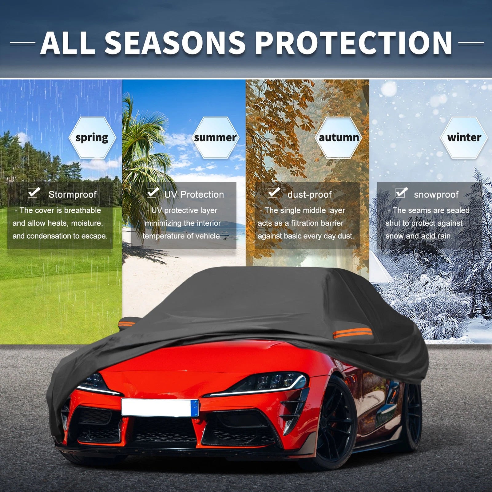 Waterproof Aluminum Film Car Cover for Toyota Supra 