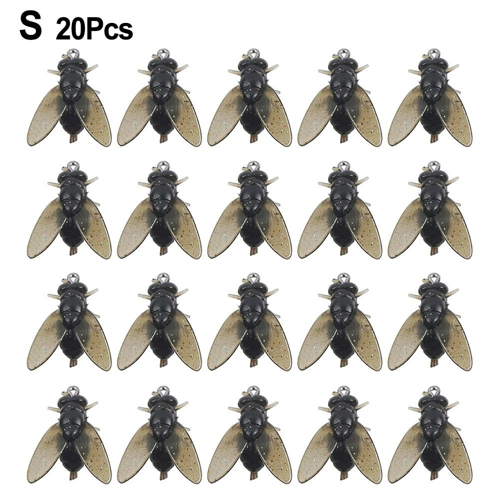 20pcs Silicone Fishing Lures with High Carbon Hooks for Fly Fishing