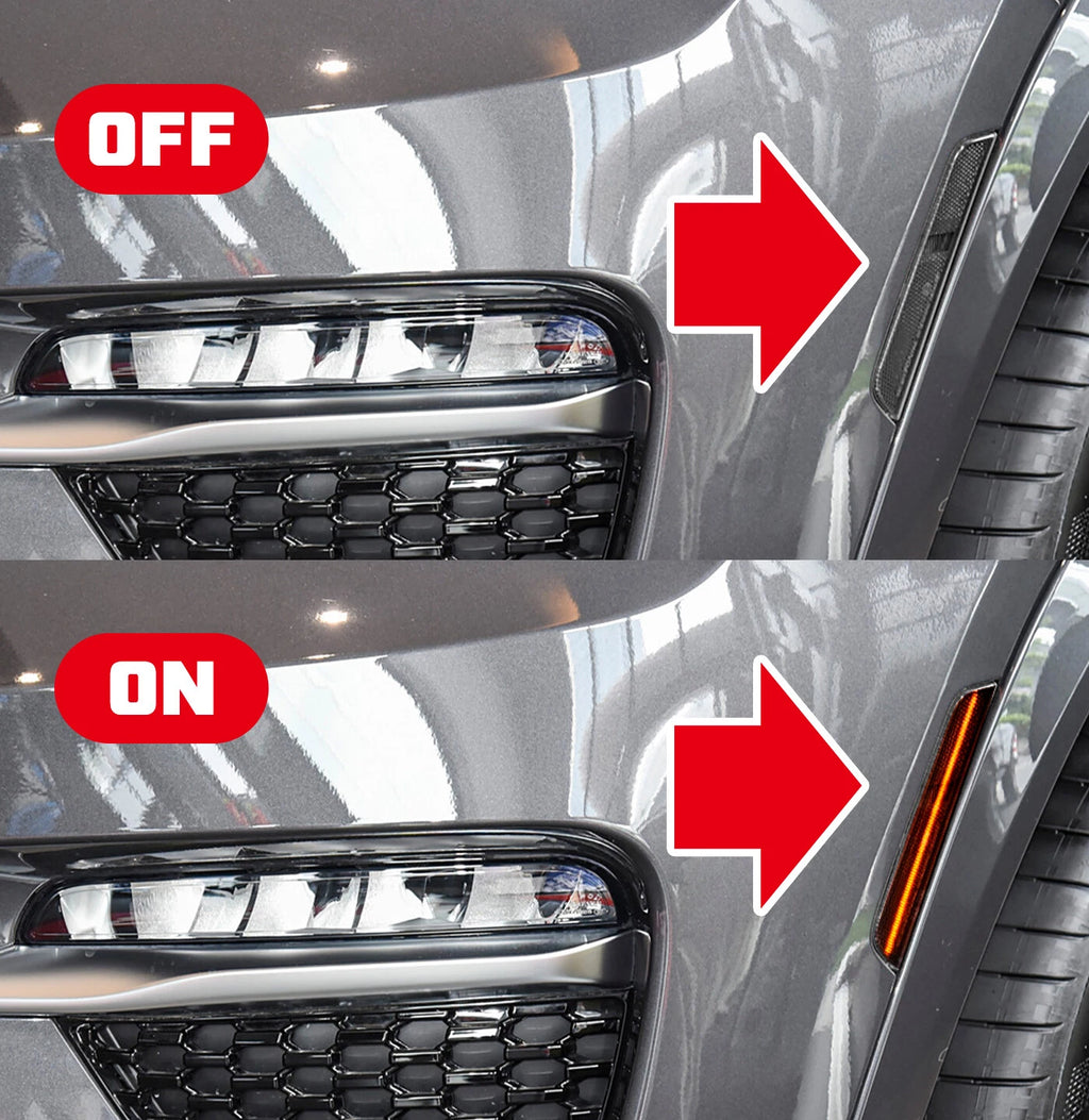 Set of 2 Smoke Lens Amber LED Side Marker Lights for Dodge Durango (2021–2025)