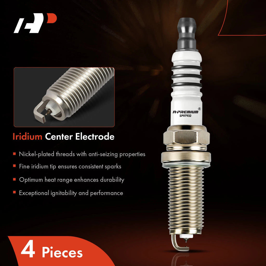 Set of 4 Iridium Platinum Spark Plugs for Hyundai Elantra (2007–2012)