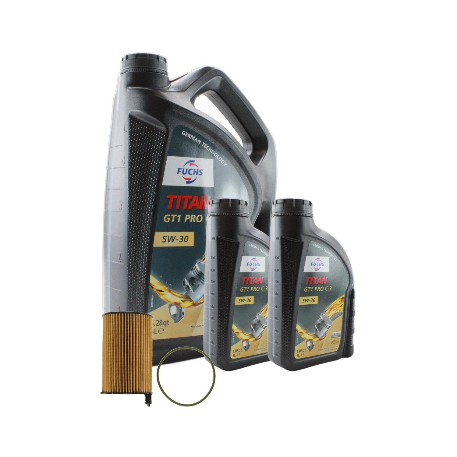 Engine Oil Change Kit for Audi A6 A7 Quattro Q5 V6 (2012–2020) - 7L Fuchs TITANGT1PRO C3 5W30 Mahle