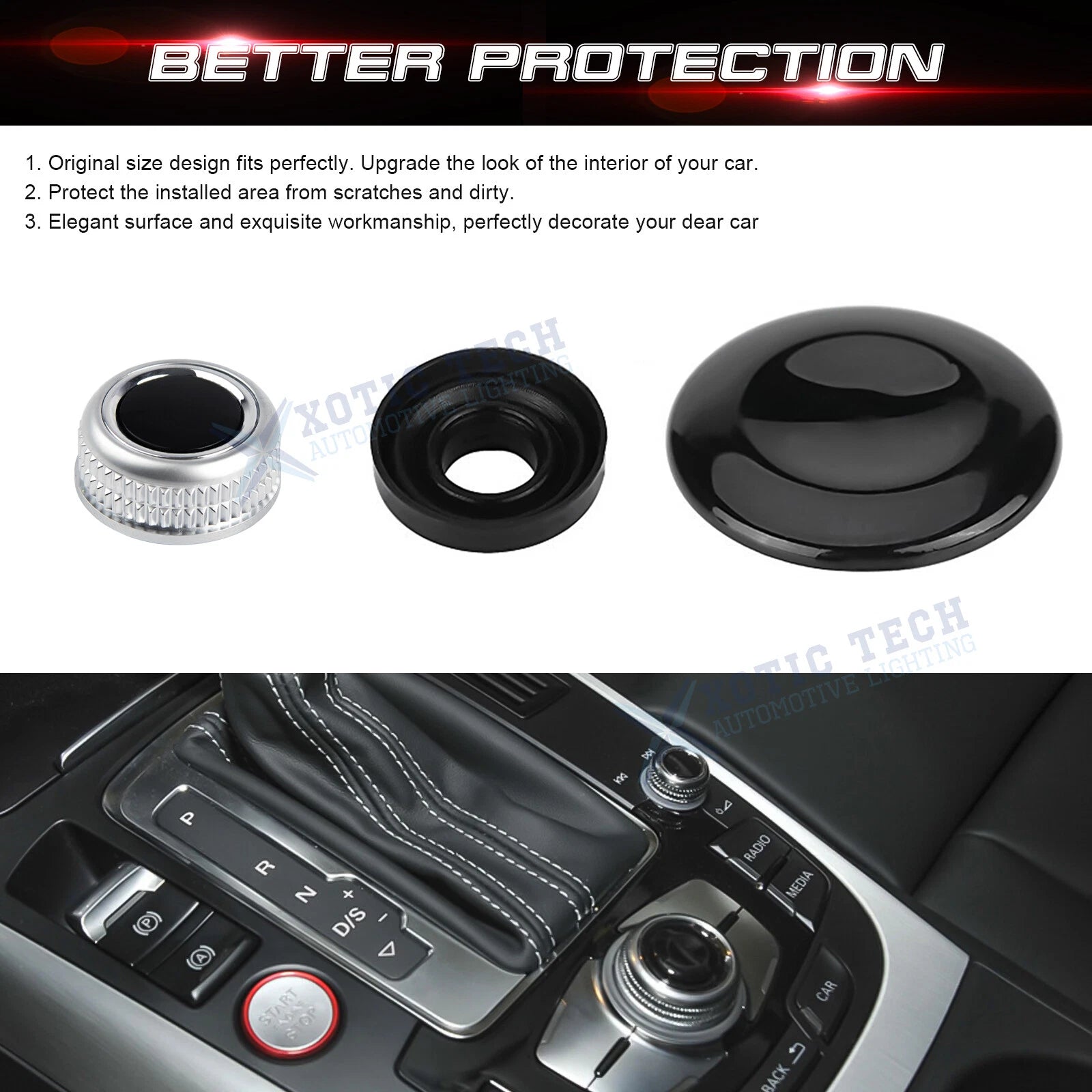 Joystick Center Console Volume Control Knob Cover for Audi A4 A5 Q5 (2013-2015)