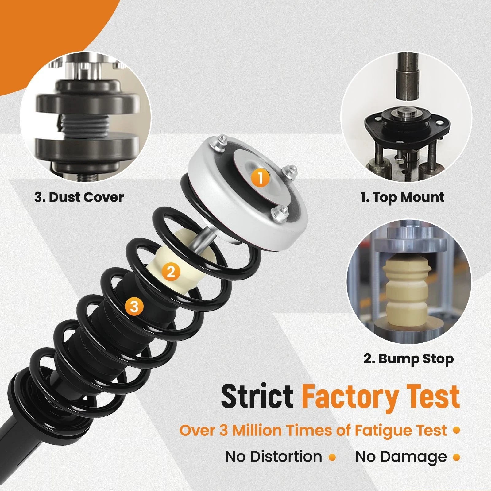 Set of 4 Struts w/Coil Spring for BMW 525i 530i (2004–2007)