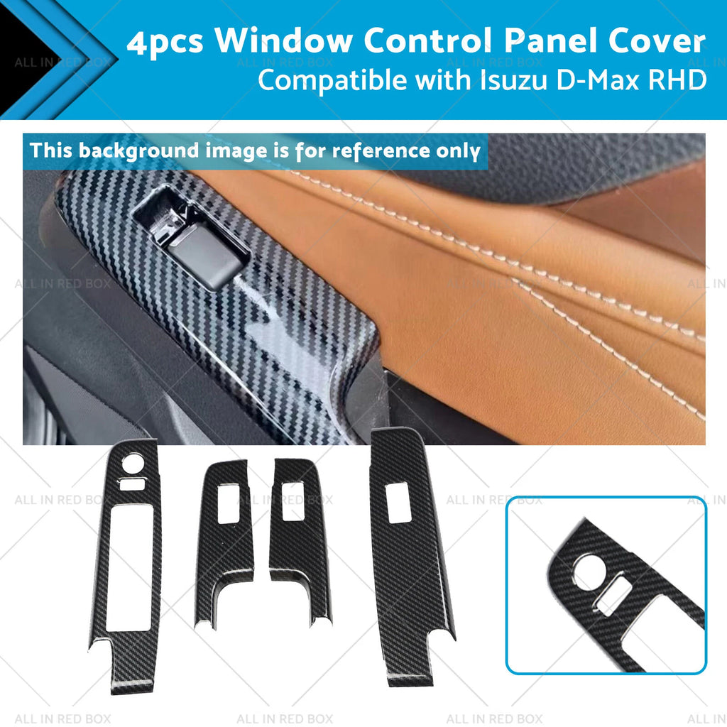 Carbon Fiber Pattern Window Lift Trim for Isuzu D-Max (2021–2023)