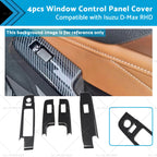 Carbon Fiber Pattern Window Lift Trim for Isuzu D-Max (2021–2023)