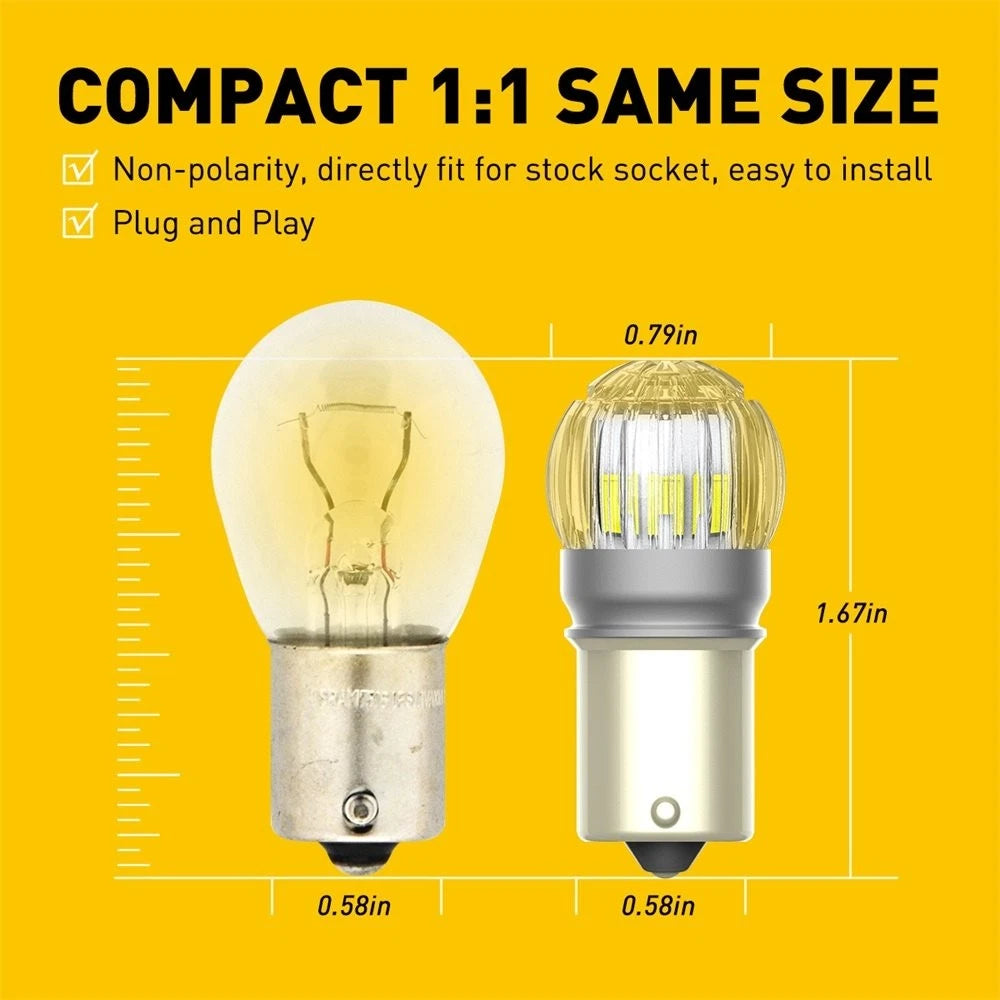 2X 1156 White LED Turn Signal Bulbs for