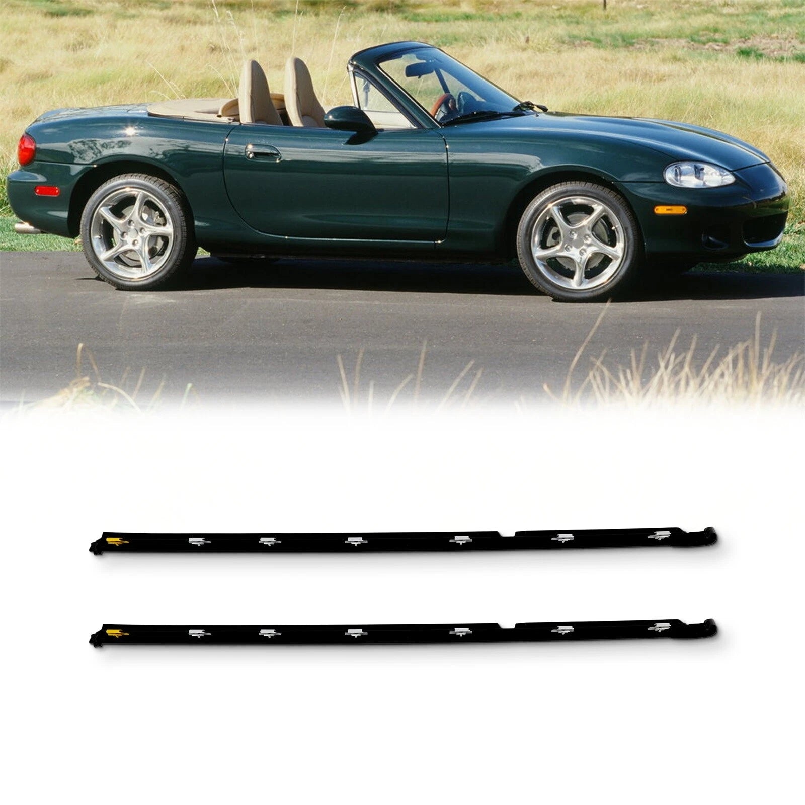 2X Door Window Weatherstrip Seal for Mazda Miata (1990–2005)