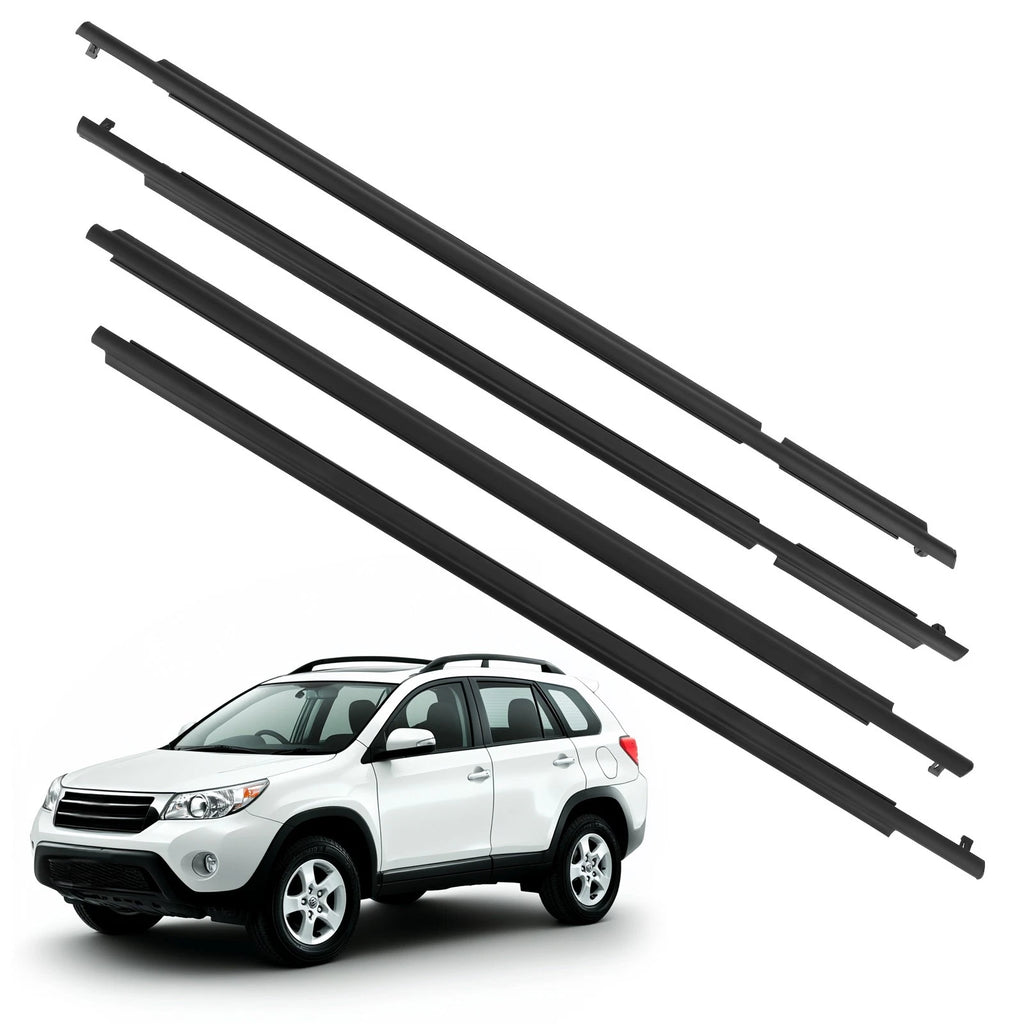 4X Outer Molded Window Weatherstrip Sweep Belt Set for Toyota RAV4 (2006–2008)