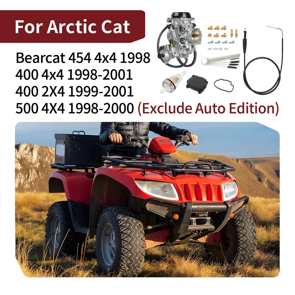 Carburetor and Throttle Cable for Arctic Cat 500 4X4 (1998-2000)