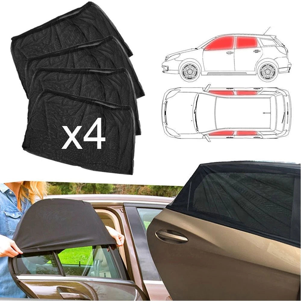 4X Sun Shade for Universal Fit (Front & Rear Window)