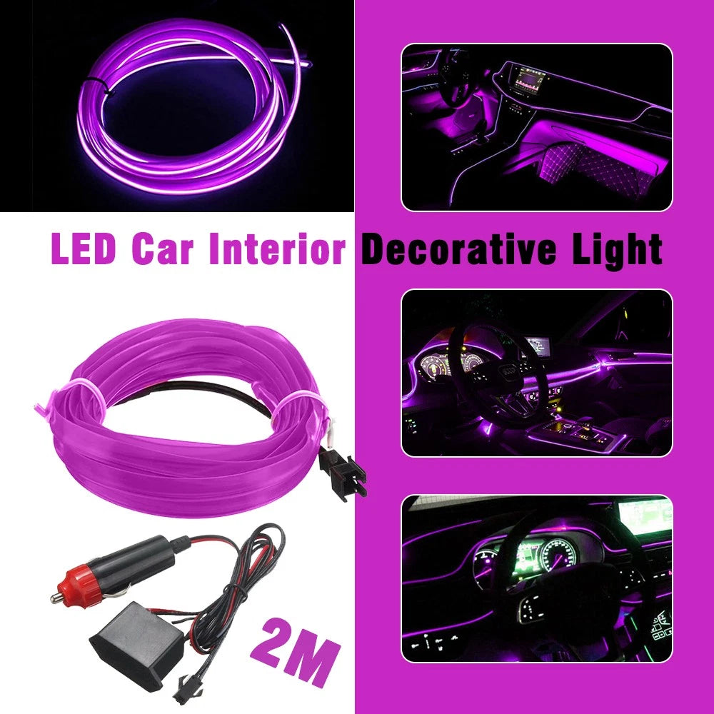 2M LED Interior Atmosphere Strip Light for Car (Universal) - Purple