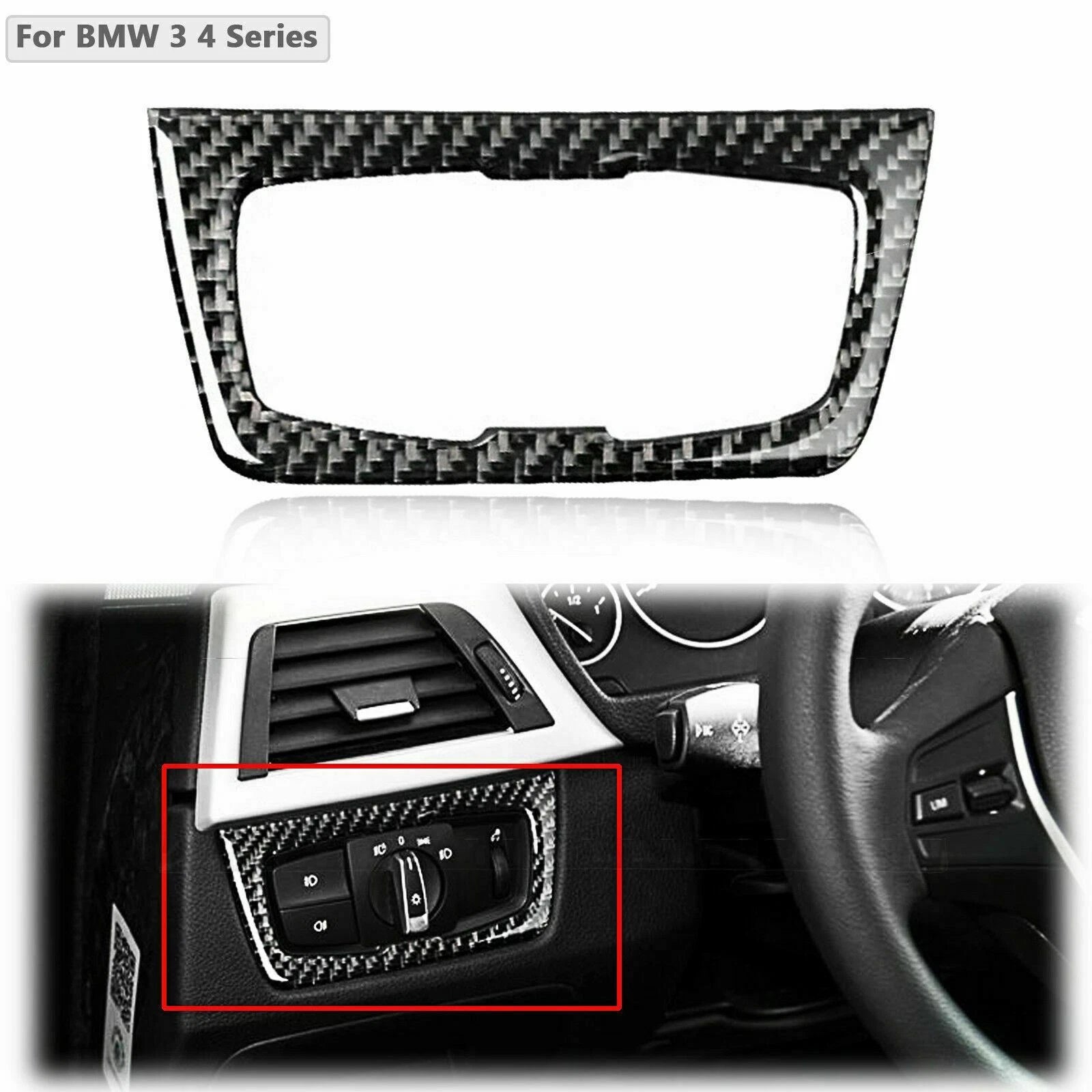 Interior Headlight Control Switch Trim Sticker for BMW 3 Series (2012–2019)