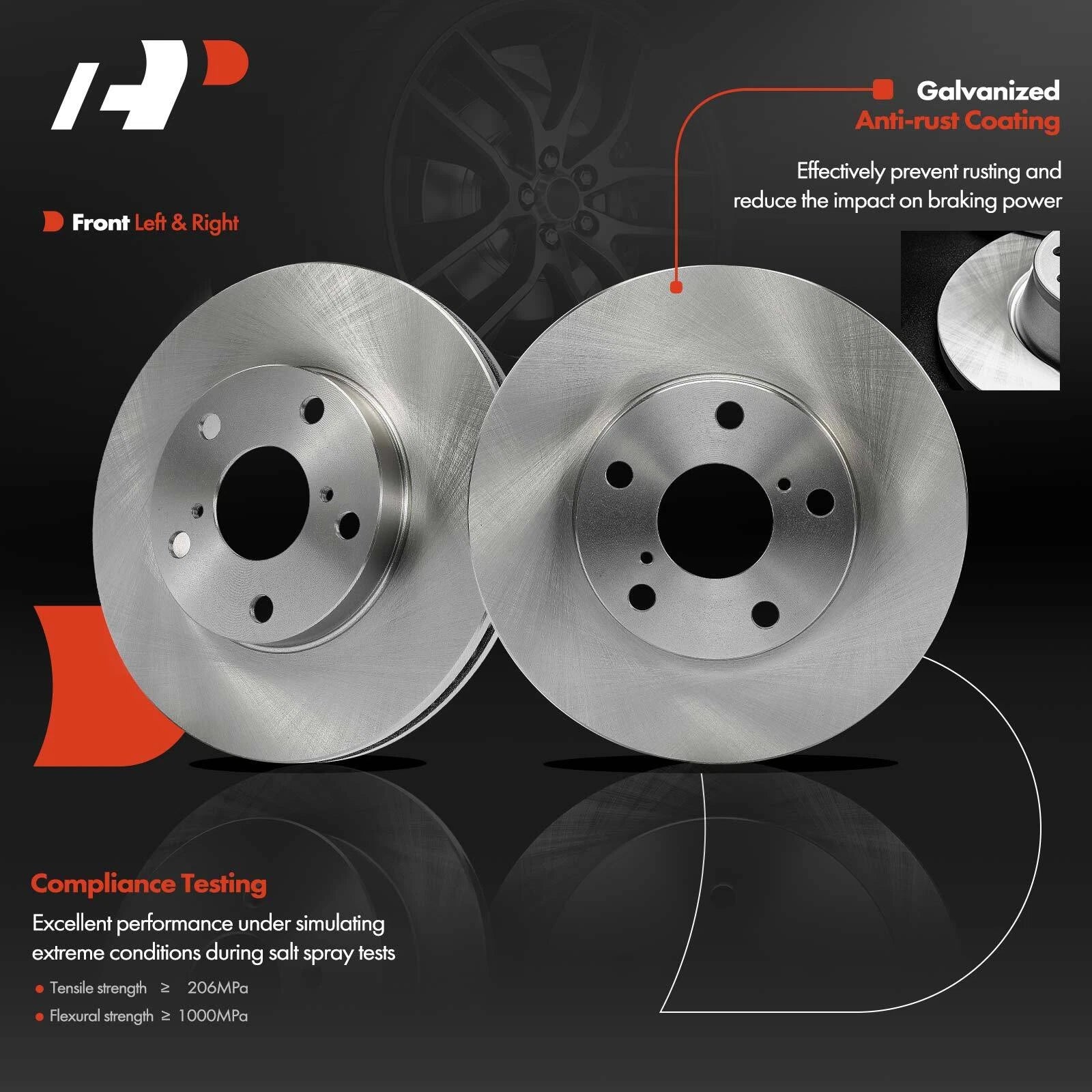 Front Side Disc Brake Rotors for Toyota RAV4 (2001-2004)