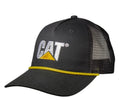 Caterpillar Yellow Tassell Black Cap/Hat with Black Mesh for Equipment