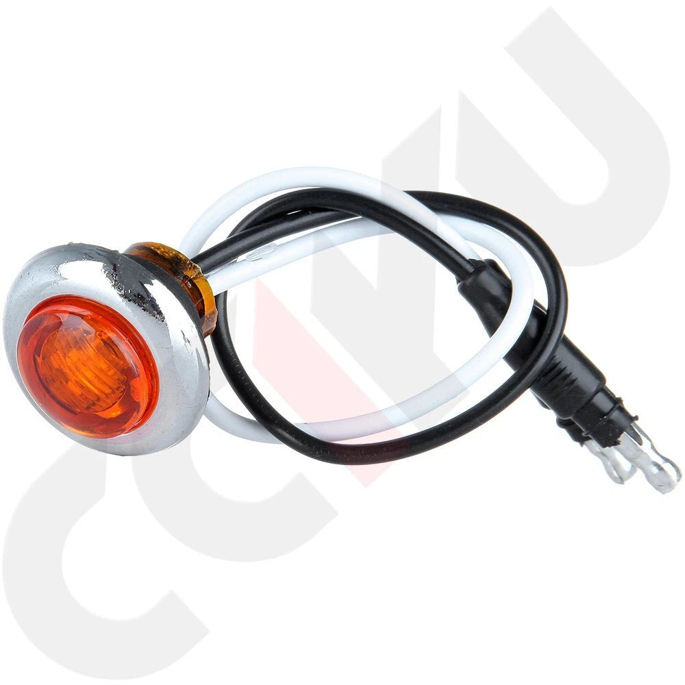 Set of 10 Amber Side Marker Lights with Chrome Bezel for Truck Trailer